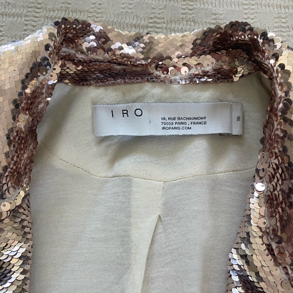 IRO Paris rose gold sequin blazer. - Picture 7 of 11